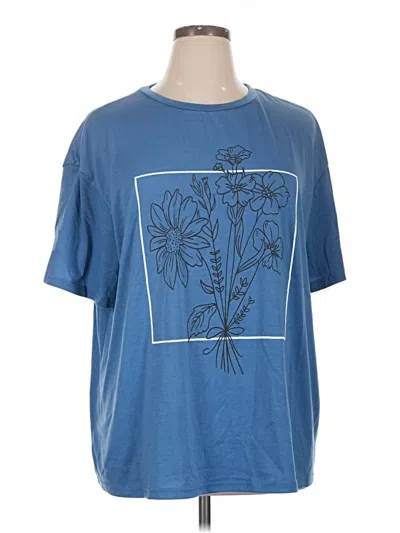 Pre-owned Shein Curve Short Sleeve T-shirt In Blue