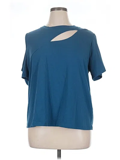 Pre-owned Shein Curve Short Sleeve T-shirt In Blue