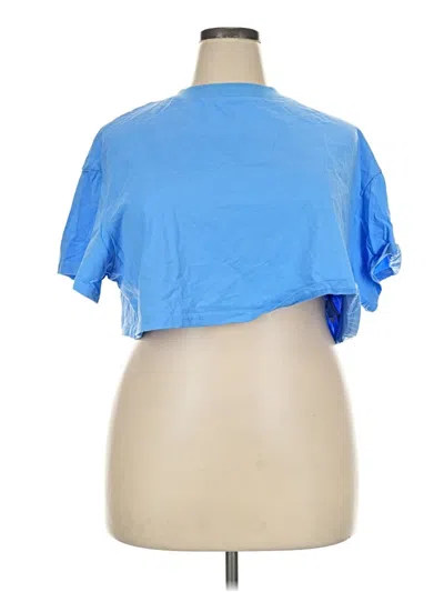 Pre-owned Shein Curve Short Sleeve T-shirt In Blue