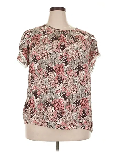 Pre-owned Shein Curve Short Sleeve T-shirt In Brown