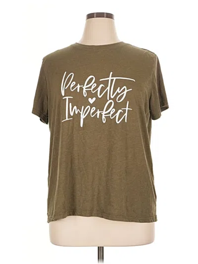Pre-owned Shein Curve Short Sleeve T-shirt In Brown
