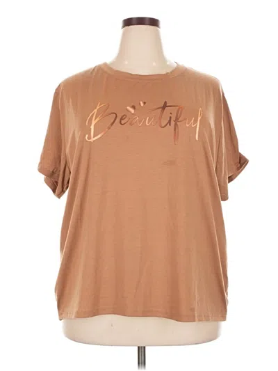 Pre-owned Shein Curve Short Sleeve T-shirt In Brown