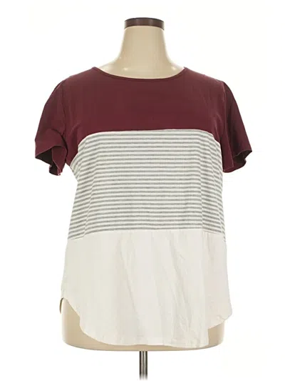 Pre-owned Shein Curve Short Sleeve T-shirt In Burgundy
