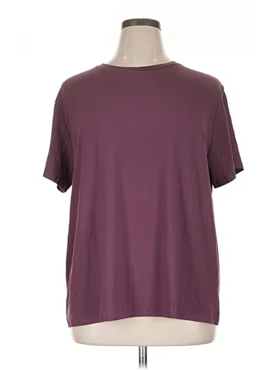 Pre-owned Shein Curve Short Sleeve T-shirt In Burgundy