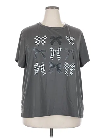 Pre-owned Shein Curve Short Sleeve T-shirt In Gray