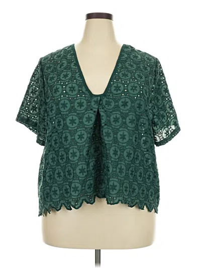 Pre-owned Shein Curve Short Sleeve T-shirt In Green