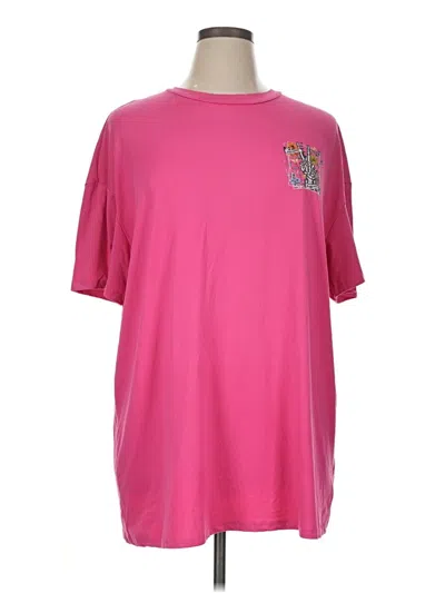 Pre-owned Shein Curve Short Sleeve T-shirt In Pink