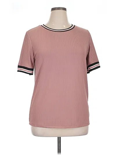 Pre-owned Shein Curve Short Sleeve T-shirt In Pink