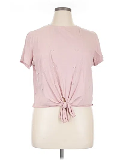 Pre-owned Shein Curve Short Sleeve T-shirt In Pink