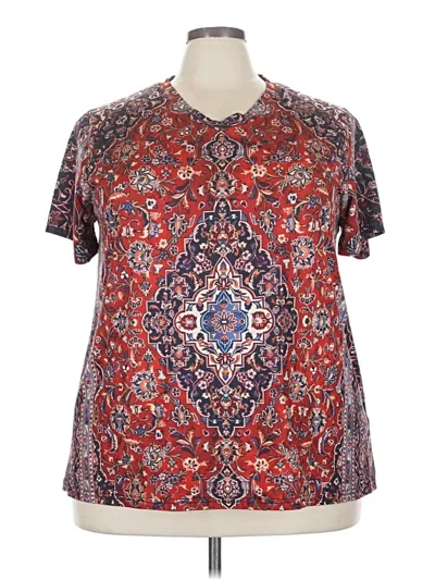 Pre-owned Shein Curve Short Sleeve T-shirt In Red