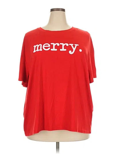 Pre-owned Shein Curve Short Sleeve T-shirt In Red