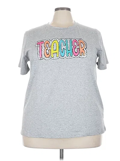 Pre-owned Shein Curve Short Sleeve T-shirt In Silver