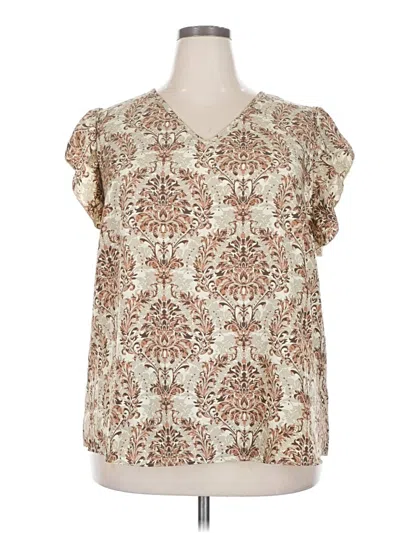 Pre-owned Shein Curve Short Sleeve T-shirt In Tan