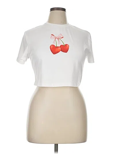 Pre-owned Shein Curve Short Sleeve T-shirt In White