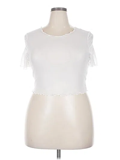 Pre-owned Shein Curve Short Sleeve T-shirt In White
