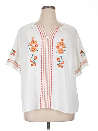 Pre-owned Shein Curve Short Sleeve T-shirt In White