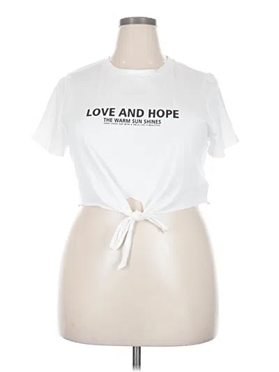 Pre-owned Shein Curve Short Sleeve T-shirt In White