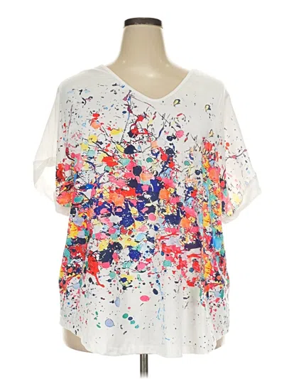 Pre-owned Shein Curve Short Sleeve T-shirt In White