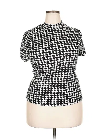 Pre-owned Shein Curve Short Sleeve Turtleneck In Black