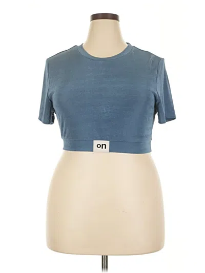 Pre-owned Shein Curve Short Sleeve Turtleneck In Blue