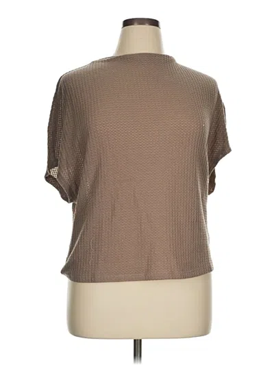 Pre-owned Shein Curve Short Sleeve Turtleneck In Brown