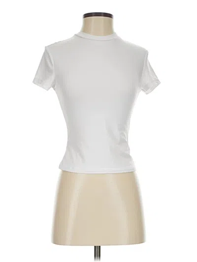 Pre-owned Shein Curve Short Sleeve Turtleneck In Ivory