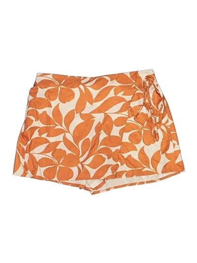 Pre-owned Shein Curve Skort In Orange