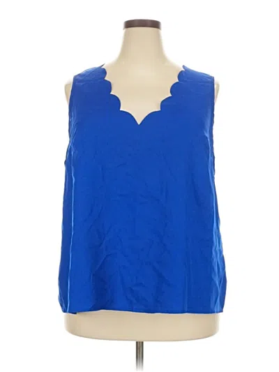 Pre-owned Shein Curve Sleeveless Blouse In Blue