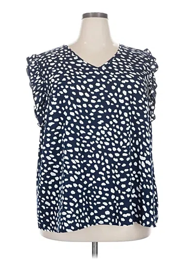 Pre-owned Shein Curve Sleeveless Blouse In Blue