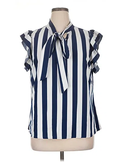 Pre-owned Shein Curve Sleeveless Blouse In Blue