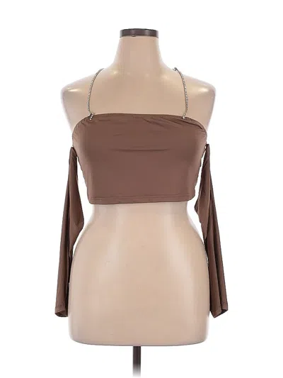 Pre-owned Shein Curve Sleeveless Blouse In Brown