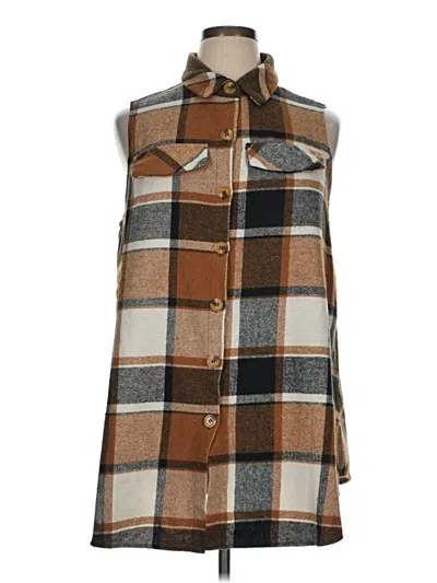 Pre-owned Shein Curve Sleeveless Blouse In Brown