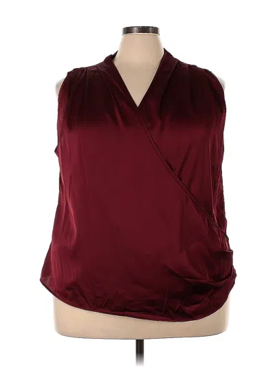 Pre-owned Shein Curve Sleeveless Blouse In Burgundy