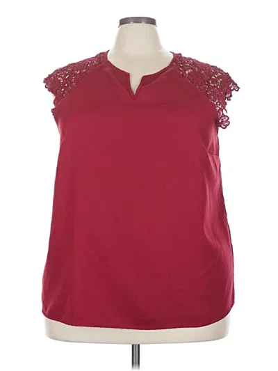 Pre-owned Shein Curve Sleeveless Blouse In Burgundy