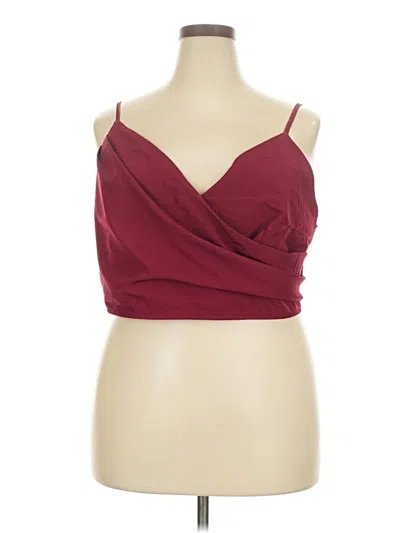 Pre-owned Shein Curve Sleeveless Blouse In Burgundy