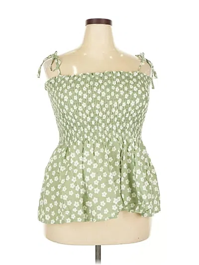 Pre-owned Shein Curve Sleeveless Blouse In Green
