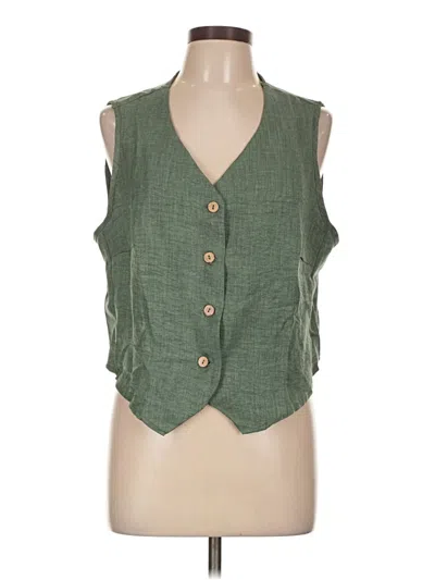 Pre-owned Shein Curve Sleeveless Blouse In Green