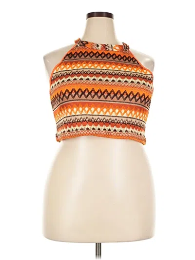 Pre-owned Shein Curve Sleeveless Blouse In Orange