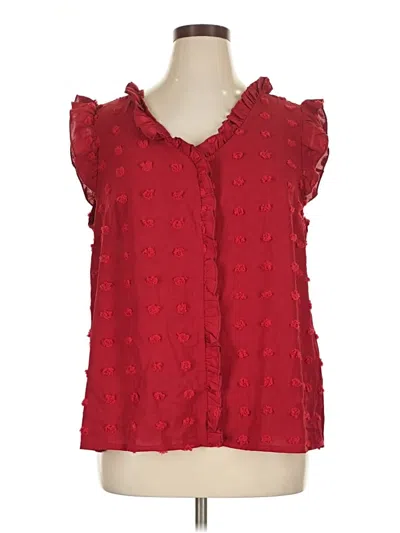 Pre-owned Shein Curve Sleeveless Blouse In Red