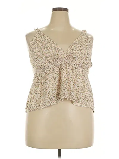Pre-owned Shein Curve Sleeveless Blouse In Tan