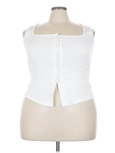 Pre-owned Shein Curve Sleeveless Blouse In White