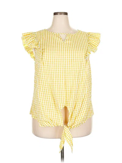Pre-owned Shein Curve Sleeveless Blouse In Yellow