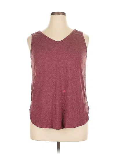 Pre-owned Shein Curve Sleeveless T-shirt In Burgundy