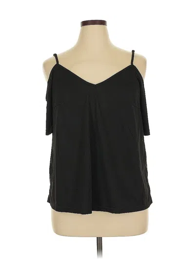 Pre-owned Shein Curve Sleeveless Top Black Cold Shoulder Neckline Tops