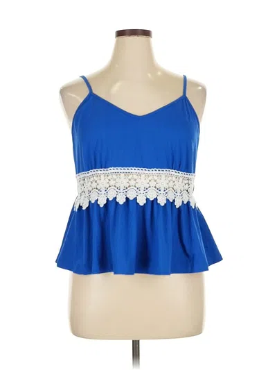 Pre-owned Shein Curve Sleeveless Top Blue Sweetheart Neckline Tops