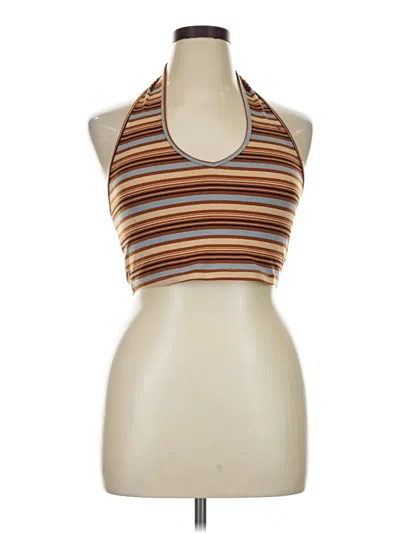 Pre-owned Shein Curve Sleeveless Top Brown Halter Neckline Tops