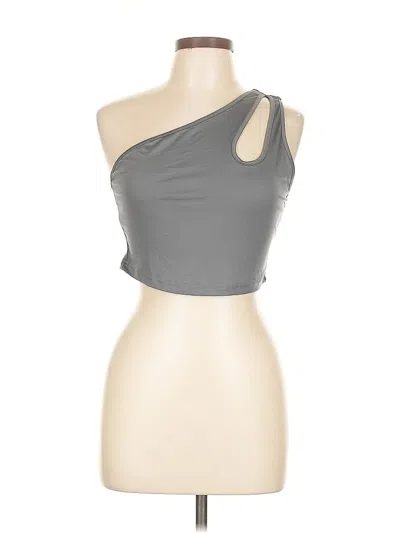 Pre-owned Shein Curve Sleeveless Top Gray One Shoulder Neckline Tops