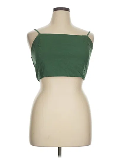 Pre-owned Shein Curve Sleeveless Top Green Strapless Neckline Tops