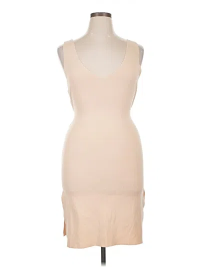 Pre-owned Shein Curve Sleeveless Top Tan Scoop Neck Tops In Brown