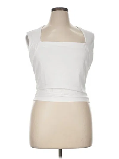Pre-owned Shein Curve Sleeveless Top White Halter Neckline Tops